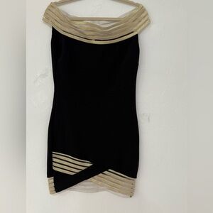 Elegant Black and Gold Women's Dress